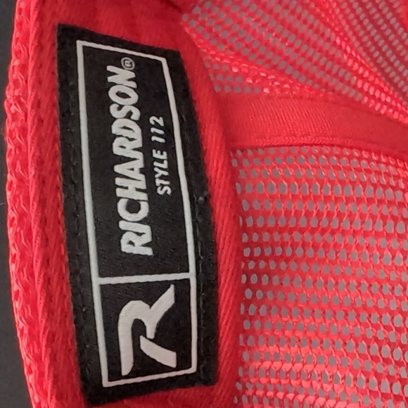 Richardson Style 112,Red/Gray Mesh, Armadillo Patch,Snapback Trucker Hat. - Picture 8 of 8